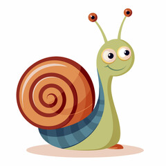 Bring joy and color to a child's room with a vector illustration of a snail with a colorful shell.
