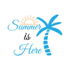 Vector set with summer is here typography