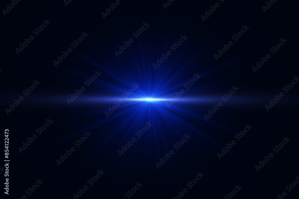 Poster the effect of abstract blue light rays with highlights on a black background. vector 10 eps