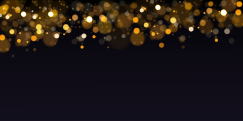 Abstract gold glitter bokeh with black background © Alesya