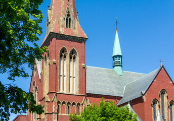 Fototapeta premium Gothic revival architecture of Church of the Advent in Boston, Massachusetts, USA