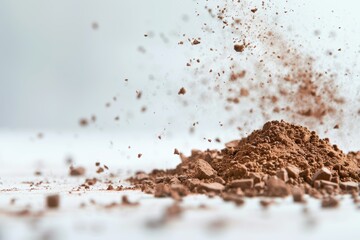 Falling Clay on White Background Generative AI