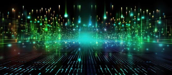 Fototapeta premium Abstract Digital Landscape with Glowing Lights