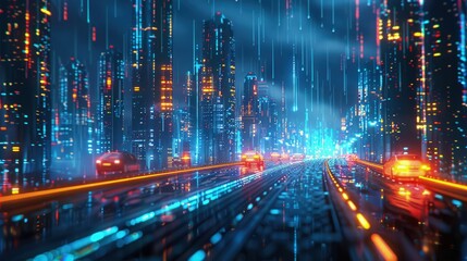 Obraz premium Digital Market Pulse. Stock market growth charts graphs 3d futuristic finance economy business datum diagram marketing illustration