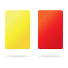 Yellow and red cards. Penalty cards, means of warning, reprimanding or penalising a player, coach or team official. Referee yellow and red cards for sport, football, basketball, soccer competitions. 