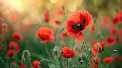 Naklejka premium Flower name corn poppy