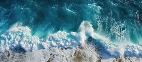 Obraz premium Ocean Wave Crashing From Above