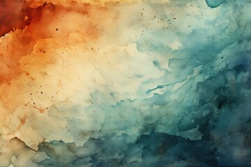 Abstract watercolor with warm and cool tones.