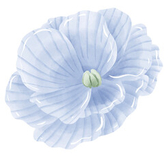 Obraz premium Watercolor Hand drawn illustration blue flax flower floral wreath Decoration Illustration Clipart 