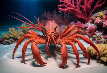 red lobster on a reef