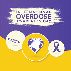 vector graphic of international overdose awareness day good for international overdose awareness day celebration. flat design. flyer design.flat illustration.