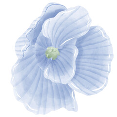 Watercolor Hand drawn illustration  blue flax flower floral wreath Decoration Illustration Clipart 
