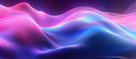 Abstract Wavy Background with Vibrant Neon Colors