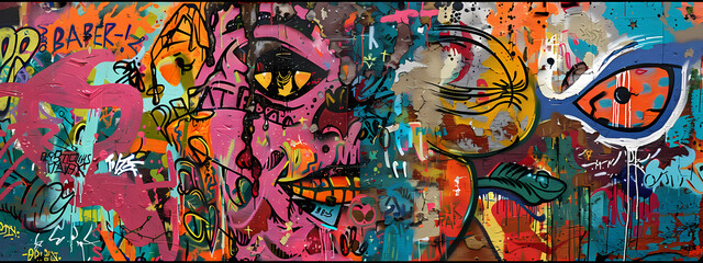 Fototapeta premium Colorful Urban Graffiti Art