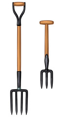 Vector illustration of a pitchfork. Garden pitchfork isolated on white background.