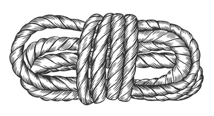 Sketch style nautical rope. Thick skein of rope. Hand drawn vector illustration © Morena