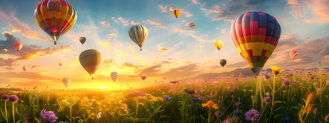 Fototapeta premium Whimsical Hot Air Balloon Festival