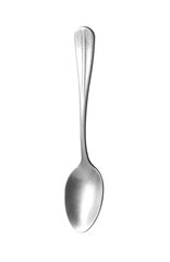 One metal tea spoon isolated on white