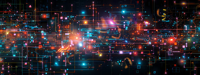 Fototapeta premium Nano-Circuitry: Abstract Tech Art