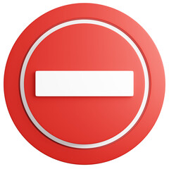 3d render of traffic signs Do not Enter.