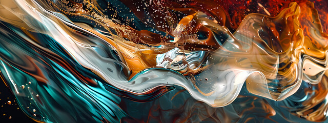 Naklejka premium Nanotech Canvas: Digital Brushstrokes