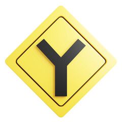 Obraz premium 3d render of traffic signs Y intersection.
