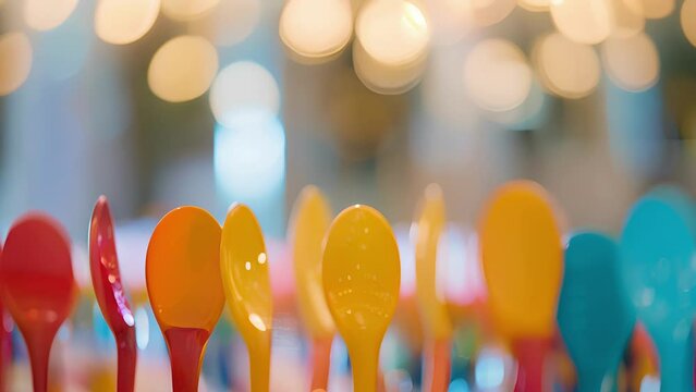 Blurry auction paddles raise in the air as bids are p creating a visual symphony of generosity and kindness.