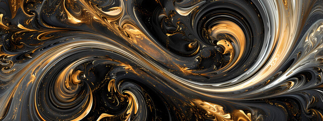 Elegant Black and Gold Abstract Art