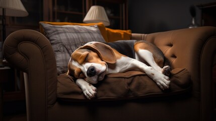 Obraz premium setter dog on a sofa