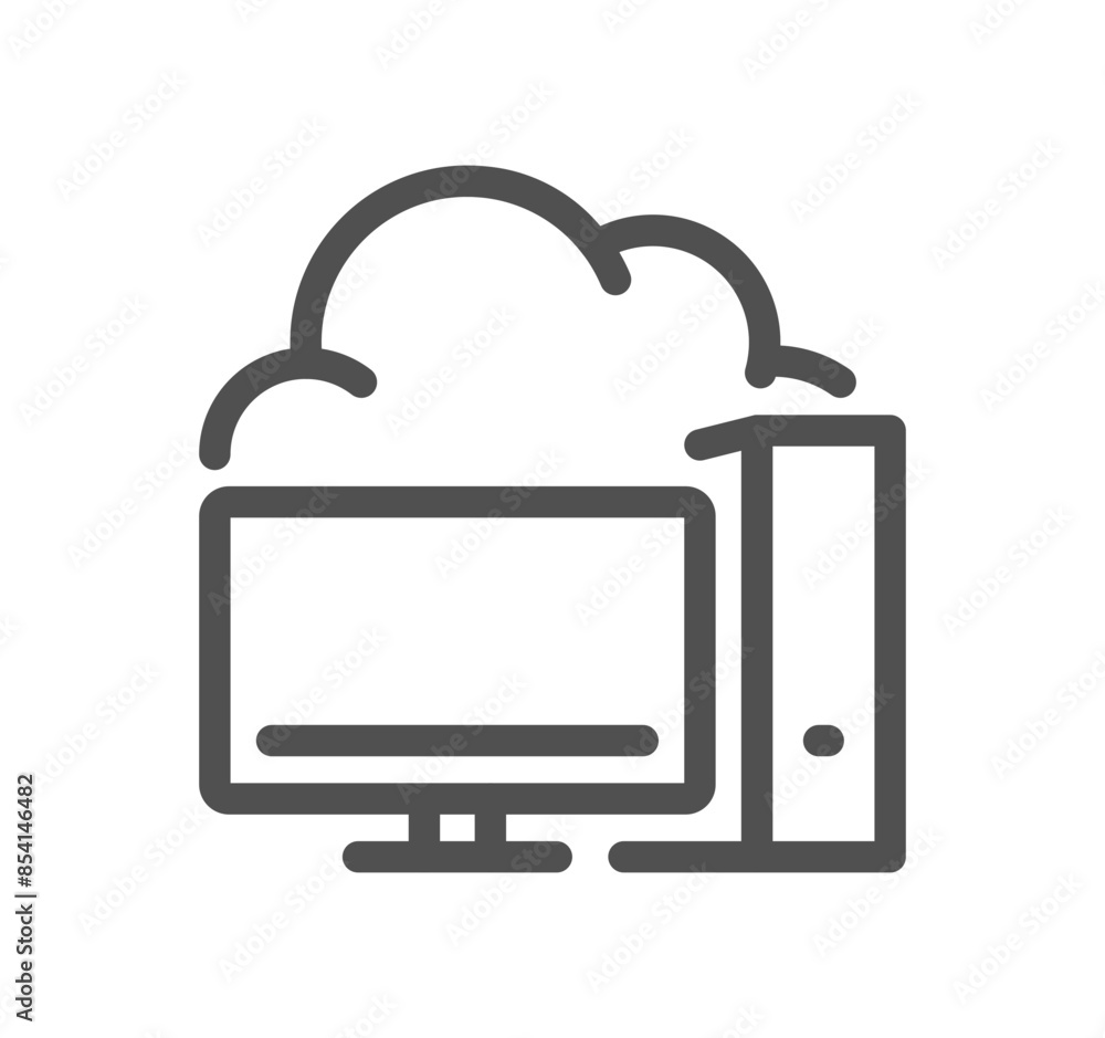 Poster data exchange related icon outline and linear vector.