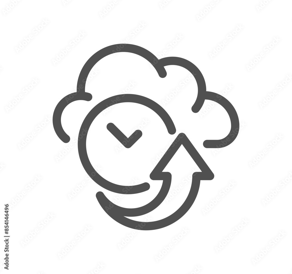 Poster data exchange related icon outline and linear vector.