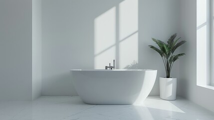 Modern White Diagnostic Bathtub Inspection and Testing Ready