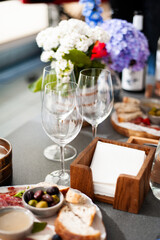 Wine tasting. Sommelier pours wine into a glass