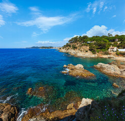 Summer sea rocky coast view (Spain).