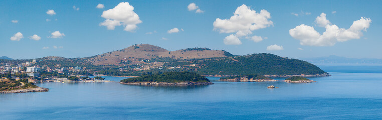 Fototapeta premium Ksamil town on shore (Albania).