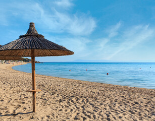 Summer morning beach (Chalkidiki, Greece).