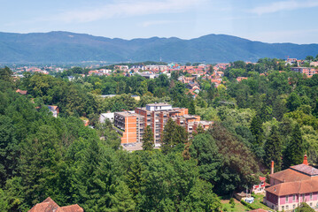 Obraz premium Aerial view of Vrnjacka Banja or Vrnjacka Spa with its surroundings, Serbia