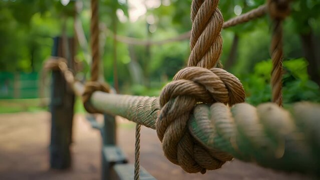 Defocused ropes hanging above an integral part of the parks thrilling landscape.