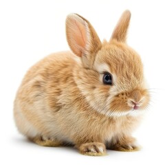 Adorable Rabbit on White Background for Baby Products Generative AI