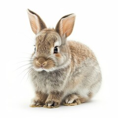 Obraz premium Adorable Rabbit on White Background for Design Generative AI