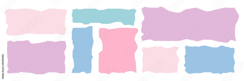 Poster various paper cut rectangle quote frame set. pastel color doodle text box. empty speech bubble. blan