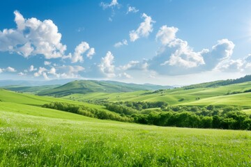 Fototapeta premium Serenity Found in Rolling Hills Generative AI