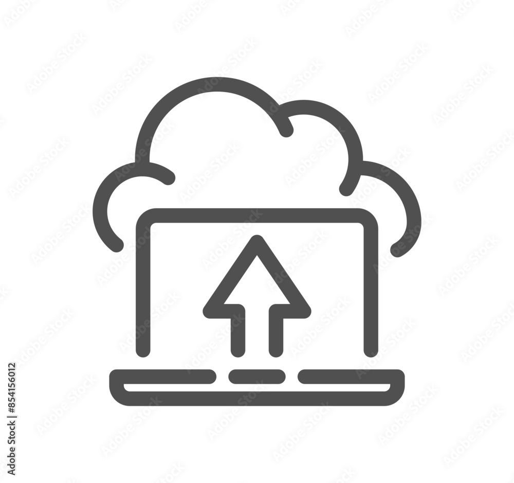Poster data exchange related icon outline and linear vector.