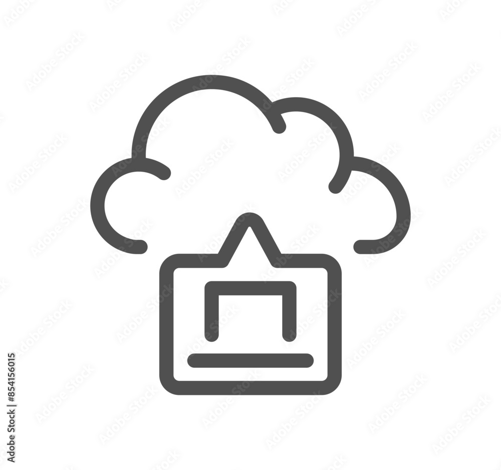 Poster data exchange related icon outline and linear vector.