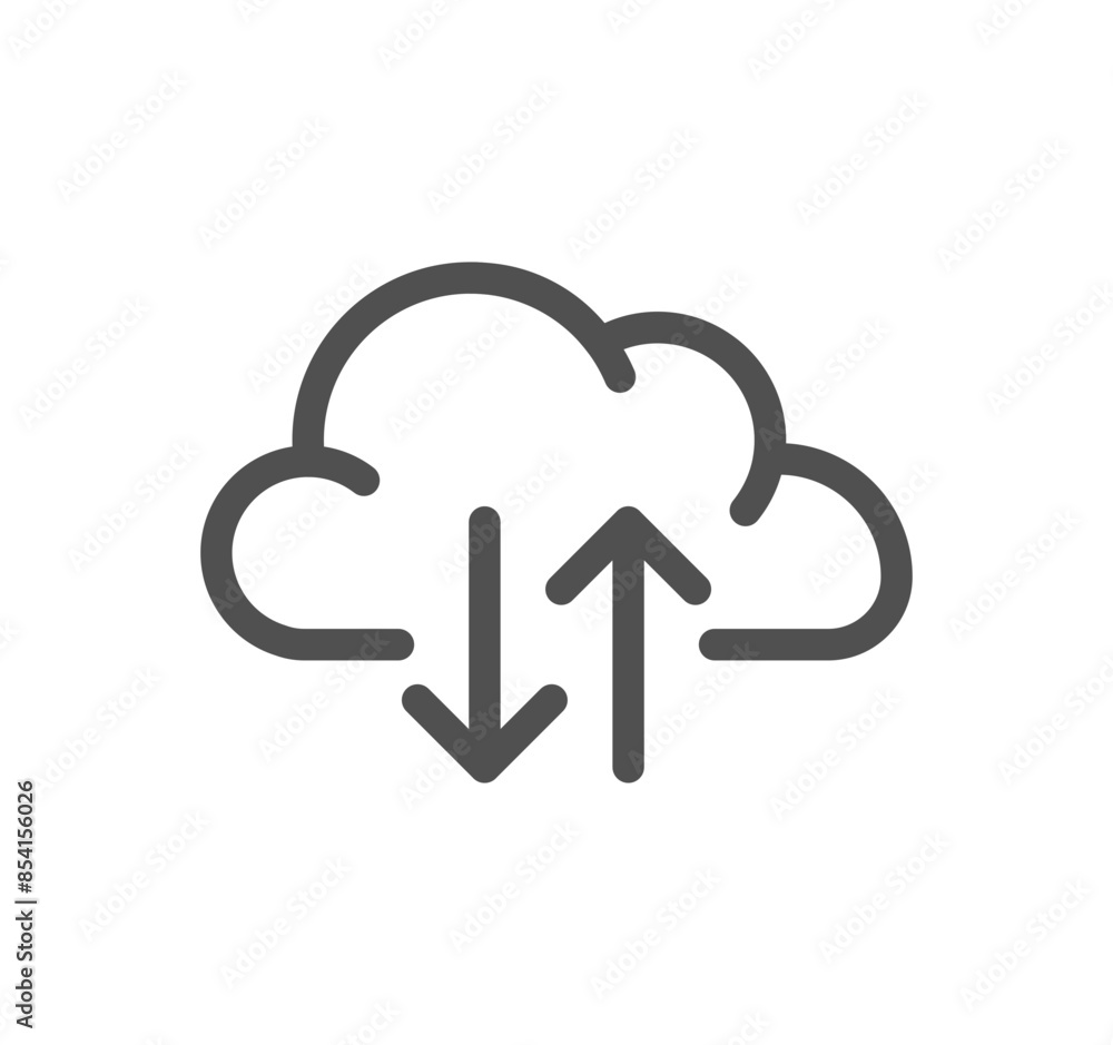 Poster data exchange related icon outline and linear vector.