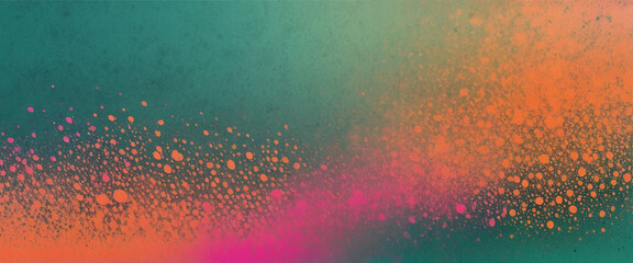  Orange teal green pink abstract grainy gradient background noise texture effect summer poster design 