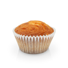 Sweet cup cake or muffin isolated on white background