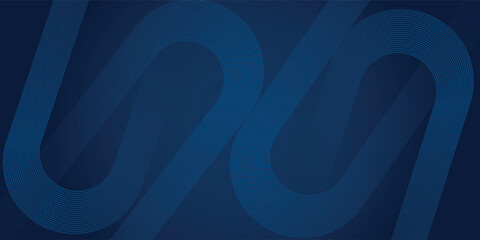 Blue modern futuristic vector abstract banner with shape shiny lines. Abstract elegant blue background with shiny geometric lines. Modern diagonal rounded lines pattern