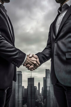 Empresarios llegando a un acuerdo empresarial estrechando las manos. Concepto de empresa, negocio y &eacute;xito laboral. 