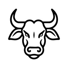 Big bull logo or modern line icon. Vector line art and icon design with bold outline. Black and white Pixel Perfect minimalistic symbol isolate white background. Creative logotype